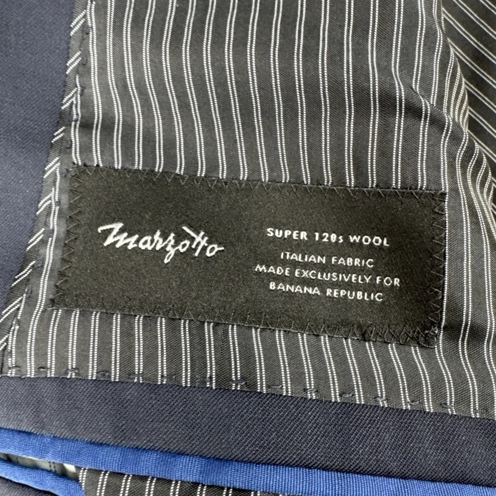 Banana Republic Marzotto Mens Dark Navy Blazer 46L Standard Fit Wool *READ*